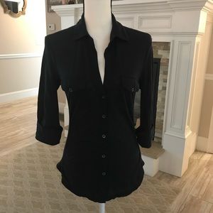 James Perse Sheer Slub Side Panel Shirt NWT